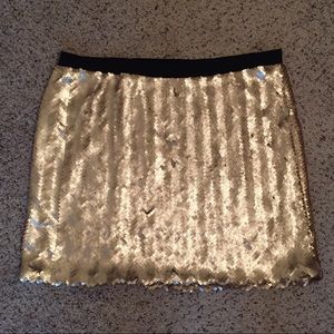 Plus Size DKNYC Gold Sequin Skirt